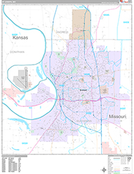 St. Joseph Wall Map Premium Style 2026